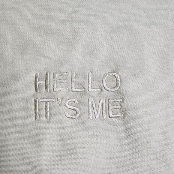 "Hello Its Me" Embroidered Cream Sweatshirt  3XL  Adele Las Vegas Merch - Picture 1 of 9